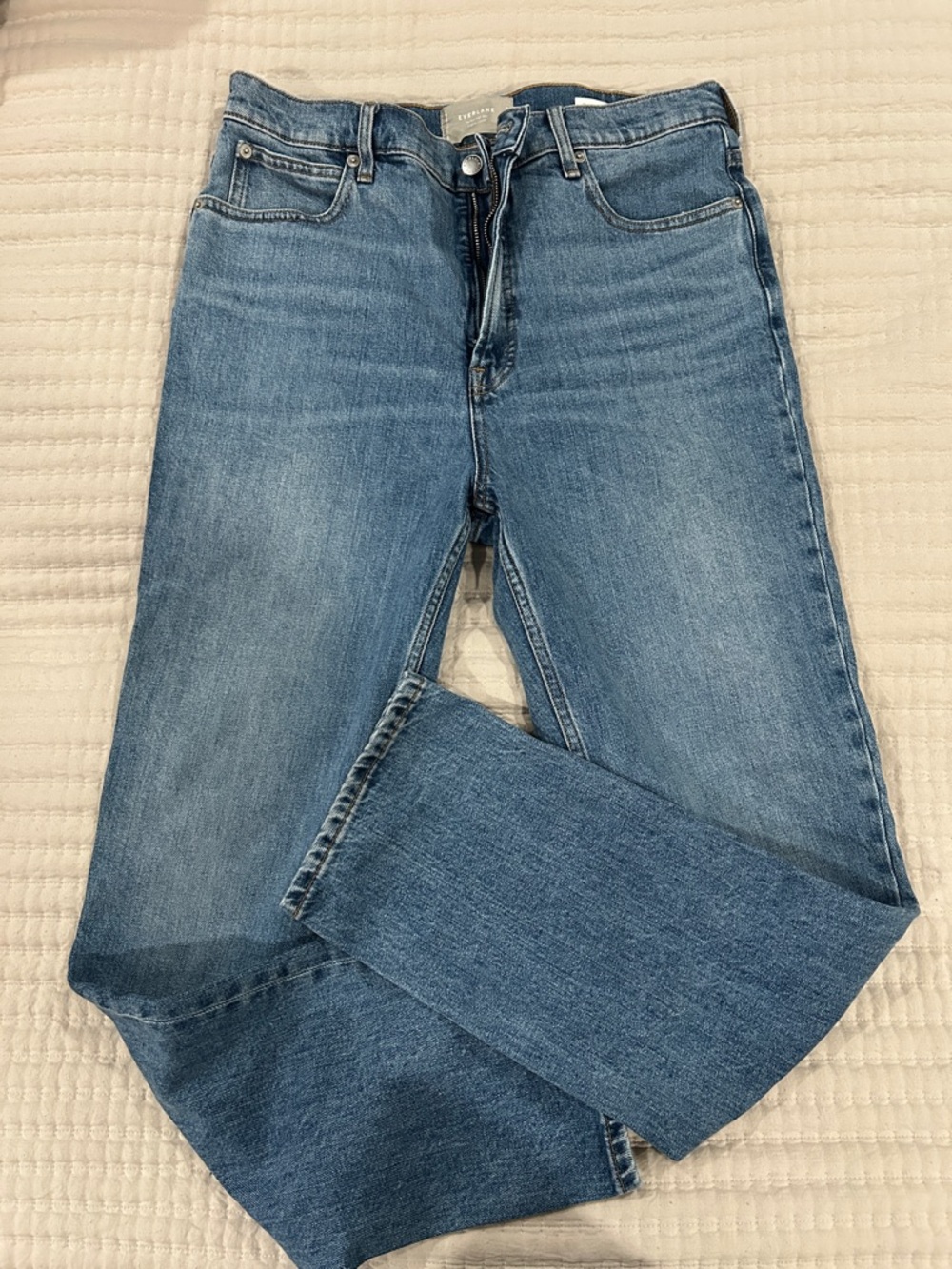 Everlane the Way High Slim Light Blue High-Rise Straight Jeans